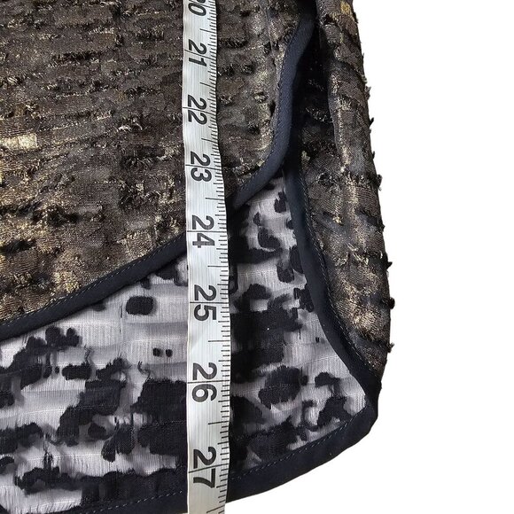 Kenneth Cole New York Cora Blouse Sheer Textured Gold Sleeveless Tunic Women S - Picture 12 of 13